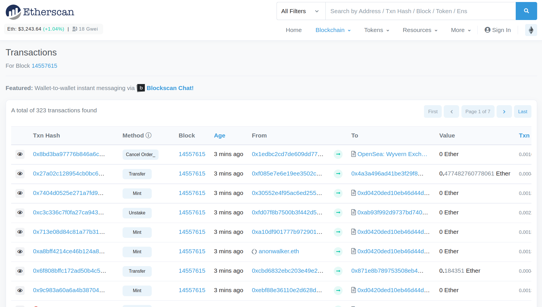 Etherscan Block Transactions