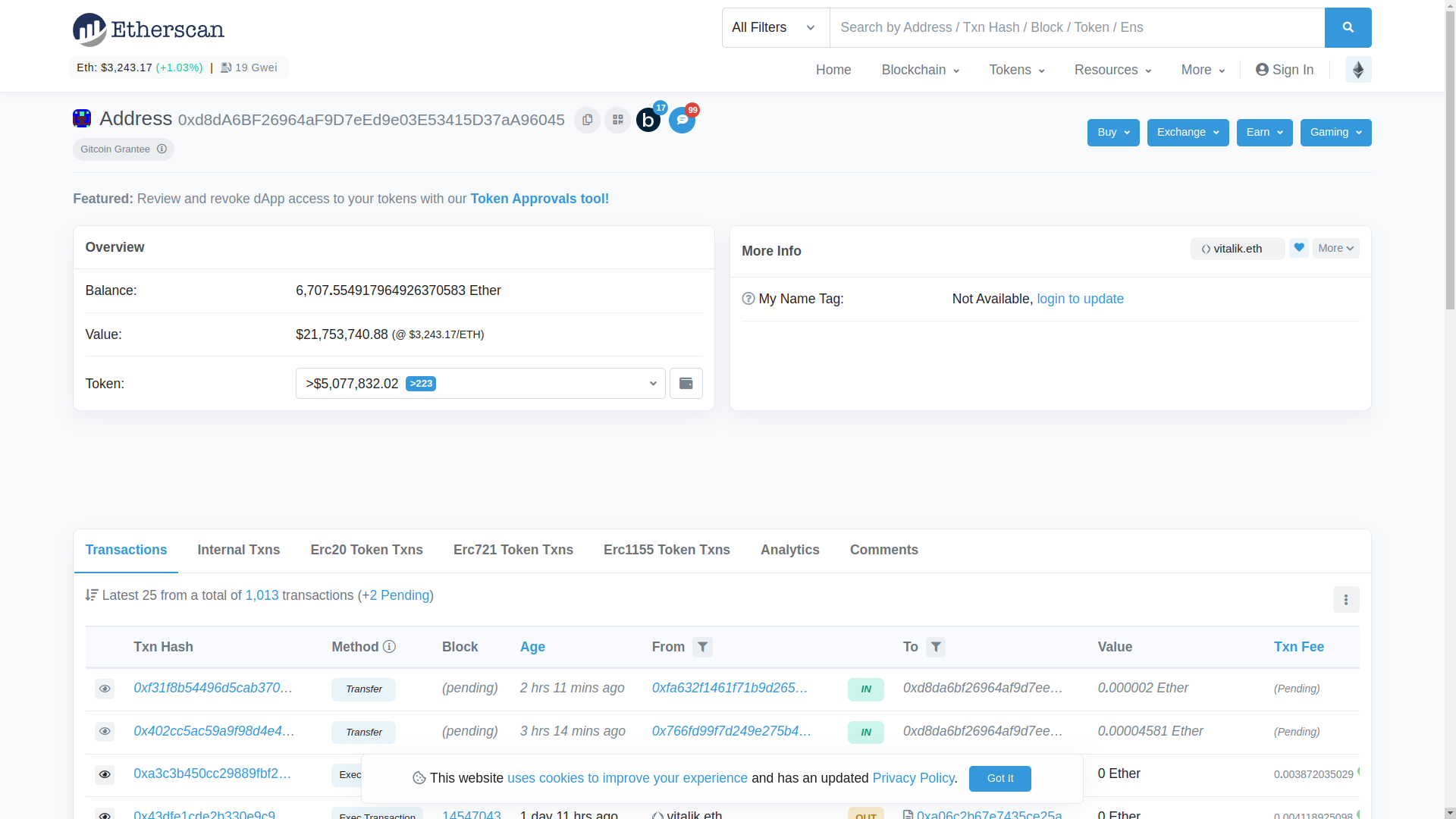 vitalik.eth transactions